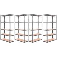 Havendro 4x Metal 5 Tier Garage Shelves Storage Racking Unit
