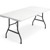 VOGREX 6ft Folding Trestle Table White Party Picnic BBQ Table 1.8m