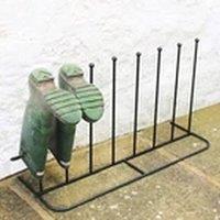 Havendro Steel Boot Rack 4 Pair Wellie Welly Holder Stand Storage in Black