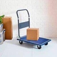 Havendro Platform Trolley Truck Heavy Duty Folding Flat Bed Barrow in Blue