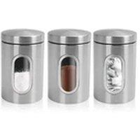 Havendro 3Pcs Silver Kitchen Canister Coffee Tea Sugar Caddy