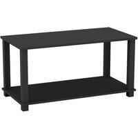 VOGREX Black 2 Tier Coffee Table Side Table With Shelf TV Stand