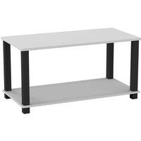 VOGREX Grey 2 Tier Coffee Table Side Table With Shelf TV Stand