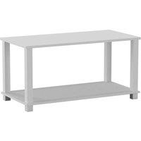 VOGREX White 2 Tier Coffee Table Side Table With Shelf TV Stand