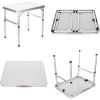 VOGREX Portable Folding Camping Table Aluminium Carry BBQ Desk in Silver