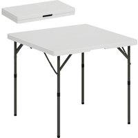 VOGREX 3ft Folding Camping Table with 2 Adjustable Height in White