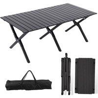 VOGREX Black 120x60x45cm Folding Camping Table with Handbag | Size: 120 x 60 x 45 cm
