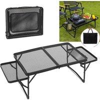 VOGREX Portable Folding Camping Table BBQ Storage in Black