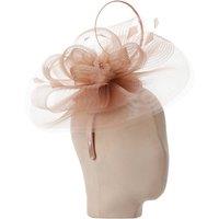 PEACH ACCESSORIES Women's Wired Loop & Feather Fascinator in Nude