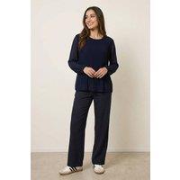Blue Vanilla Women's Navy Long Sleeve Pleated Top | Size: S/M
