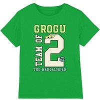 Star Wars - The Mandalorian The Mandalorian Grogu & Mando Football Team Of Two Kids Tee in Green | Size: 7-8 Years
