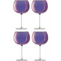 LSA Aurora 680ml Balloon Glass Set of 4 Violet in Purple