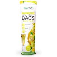 ECOBAG NOT ALL BAGS ARE EQUAL 10 Pack Lemon Scented Drawstring Bin Liner 60L 28 Microns(465 x 750mm) in White