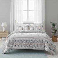 Snug City Modern Feather Design Duvet Set Elegant Cozy Bedding for Bedrooms in Grey | Size: Single