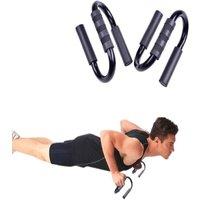 VOGREX Push Up Bars 2x Foam Handles Press Ups Stand Bar in Black