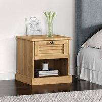Berkfield Home Bedside Cabinet VIGO 42x35x40 cm Solid Wood Pine in Brown | Size: 42 x 35 x 40 cm