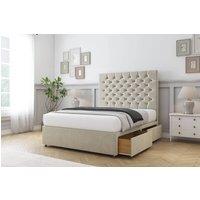 Sloomy Mayfair Plush Divan Set 4 Drawers-26 Headboard in Cream | Size: Small Double