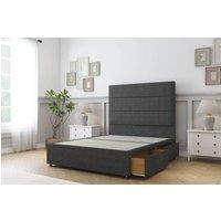 Sloomy Texas Dumfries Divan Set No Drawers-54 Headboard in Dark Grey | Size: Small Double
