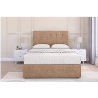 Sloomy Highbury Naples Divan Bed With Mattress 2 Drawers Footend With 26 Strutted Headboard in Light Sand | Size: King