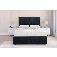 Sloomy Highbury Naples Divan Bed With Mattress 2 Drawers Footend With 26 Strutted Headboard in Black | Size: Double