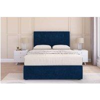 Sloomy Highbury Plush Divan Set No Drawers-54 Headboard in Navy | Size: Small Double