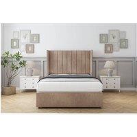 Sloomy Falcon Naples Divan Set No Drawers-54 Wingback in Light Brown | Size: Small Single