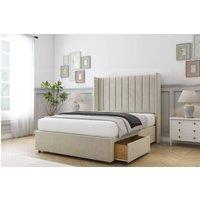 Sloomy Falcon Plush Divan Set 2 Drawers-54 Wingback in Cream | Size: Super King