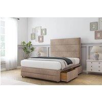 Sloomy Monaco Naples Divan Set 2 Drawers-26 Headboard-Footboard in Light Brown | Size: Small Single