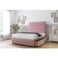 Sloomy Monaco Plush Divan Set 4 Drawers-26 Headboard-Footboard in Pink | Size: King