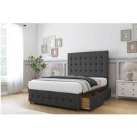 Sloomy Berlin Dumfries Divan Set 2 Drawers-26 Headboard-Footboard in Dark Grey | Size: King