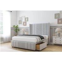 Sloomy Hargrave Plush Divan Set 2 Drawers-54 Wingback-Footboard in Silver | Size: Super King