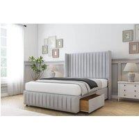 Sloomy Marlborough Naples Divan Set No Drawers-54 Wingback-Footboard in Silver | Size: Super King