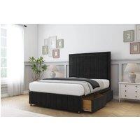 Sloomy Pemberton Plush Divan Set 2 Drawers-26 Headboard-Footboard in Black | Size: Small Single