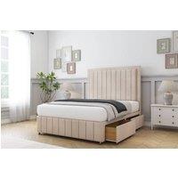 Sloomy Pemberton Naples Divan Bed Set 2 Drawers Right Side With 26 Strutted Headboard & 12 Matching Footboard in Light Sand | Size: Single