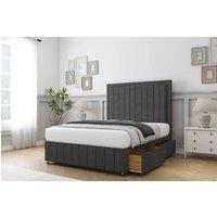 Sloomy Pemberton Dumfries Divan Set 2 Drawers-26 Headboard-Footboard in Dark Grey | Size: Super King