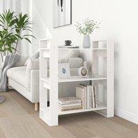 Berkfield Home Book Cabinet/Room Divider White 80x35x91 cm Solid Wood Pine | Size: 80 x 35 x 91 cm