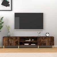 Berkfield Home TV Cabinet Smoked Oak 180x31.5x40 cm Engineered Wood in Brown