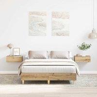 Berkfield Home Bed Frame No Mattress Artisan Oak 135x190 cm Double Engineered Wood in Brown