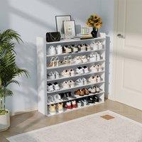 Living and Home 7-Tier Shoe Rack Shoe Cabinet for Entryway in White