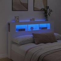 Berkfield Home LED Headboard White 160x18.5x103.5 cm Engineered Wood