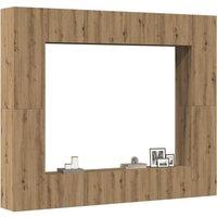 Berkfield Home Wall Mounted TV cabinets 8 pcs Artisan Oak Engineered Wood in Brown