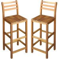 Berkfield Home Bar Chairs 2 pcs Solid Acacia Wood in Brown