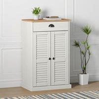 Berkfield Home Shoe Cabinet VIGO White 60x35x96 cm Solid Wood Pine | Size: 60 x 35 x 96 cm
