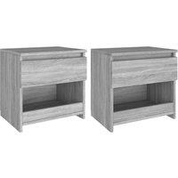 Berkfield Home Bedside Cabinets 2 pcs Grey Sonoma 40x30x39 cm Engineered Wood | Size: 40 x 30 x 39 cm