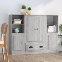 Berkfield Home Highboards 3 pcs Grey Sonoma Engineered Wood