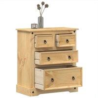 Berkfield Home Chest of Drawers Corona 80x43x91 cm Solid Wood Pine in Brown | Size: 80 x 43 x 91 cm
