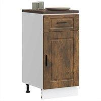 Berkfield Home Kitchen Base Cabinet Porto Smoked Oak Engineered Wood in Brown