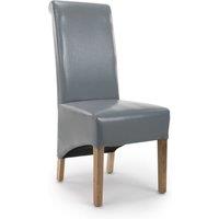 Shankar Krista Roll Back Bonded Leather Grey Dining Chair
