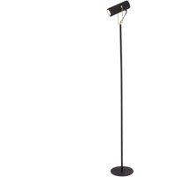 Happy Homewares Modern Spot Floor Lamp in Matte Black & Gold with Adjustable Head
