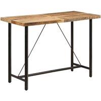 Berkfield Home Bar Table 150x70x107 cm Solid Wood Mango & Iron in Brown | Size: 150 x 70 x 107 cm